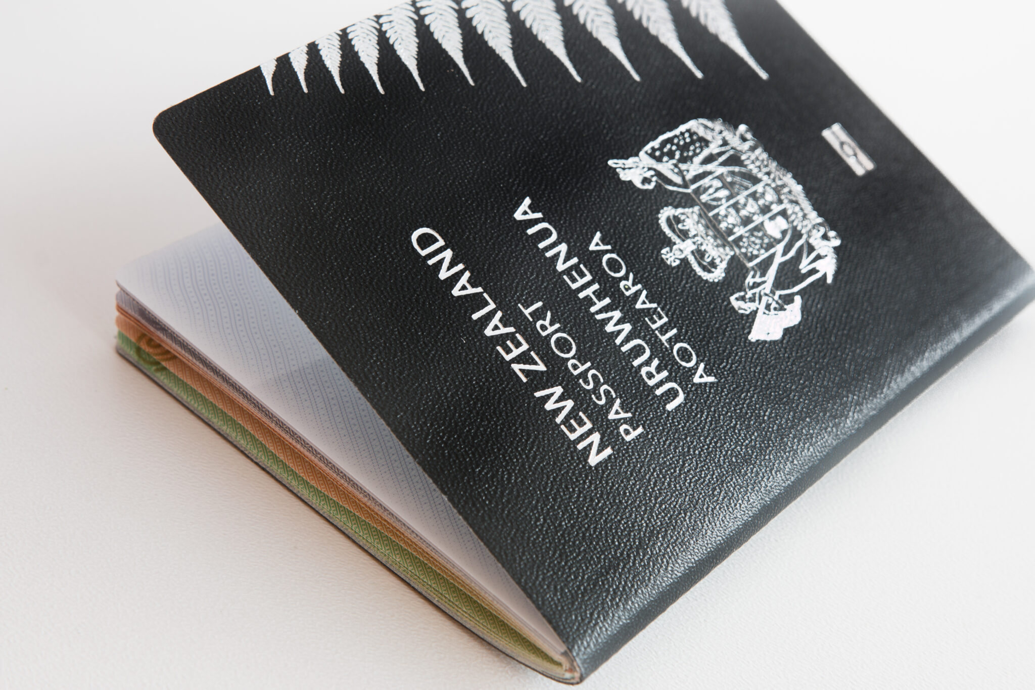 New Zealand passport isolated on white background