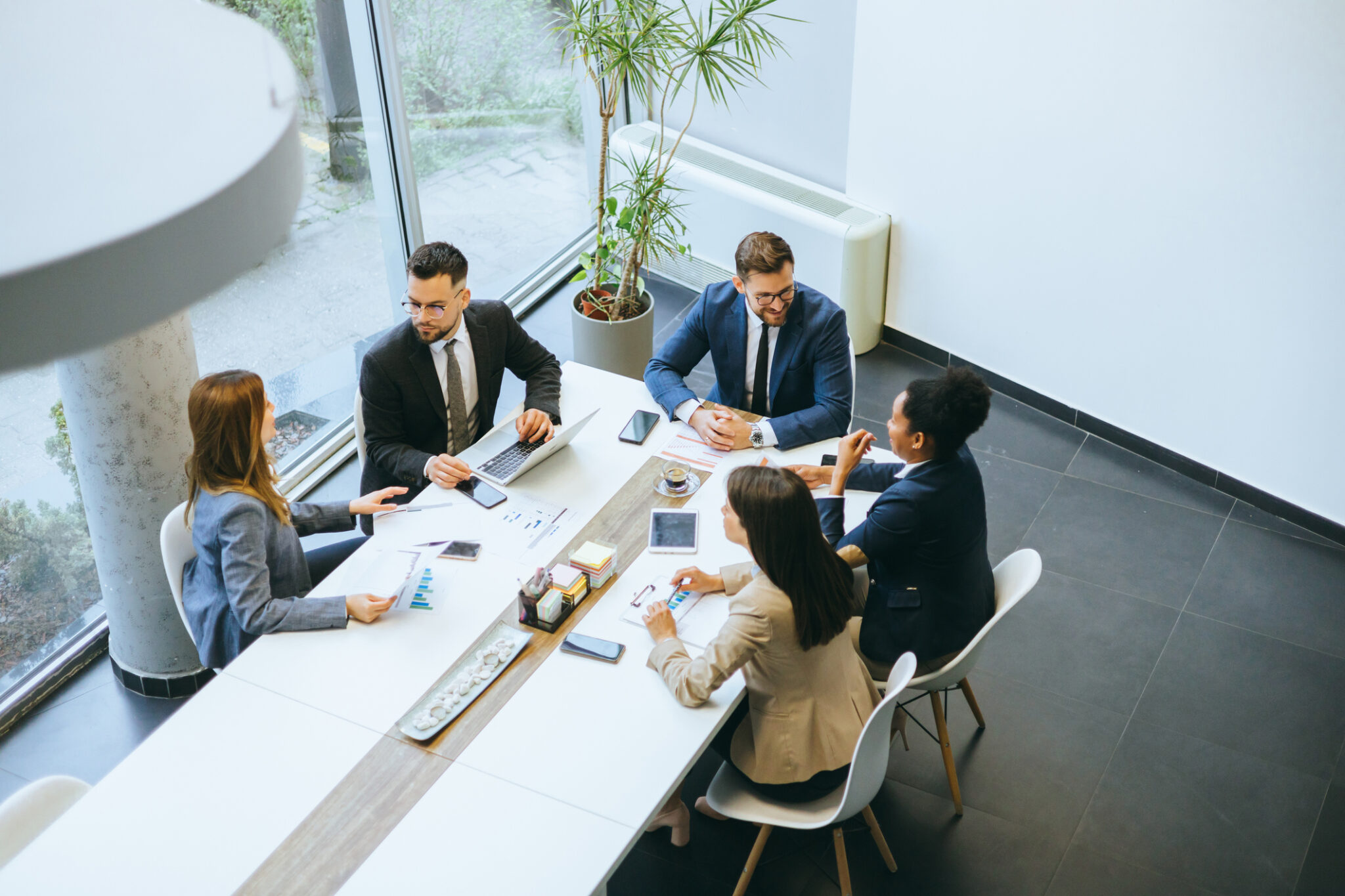 Team working around a conference table