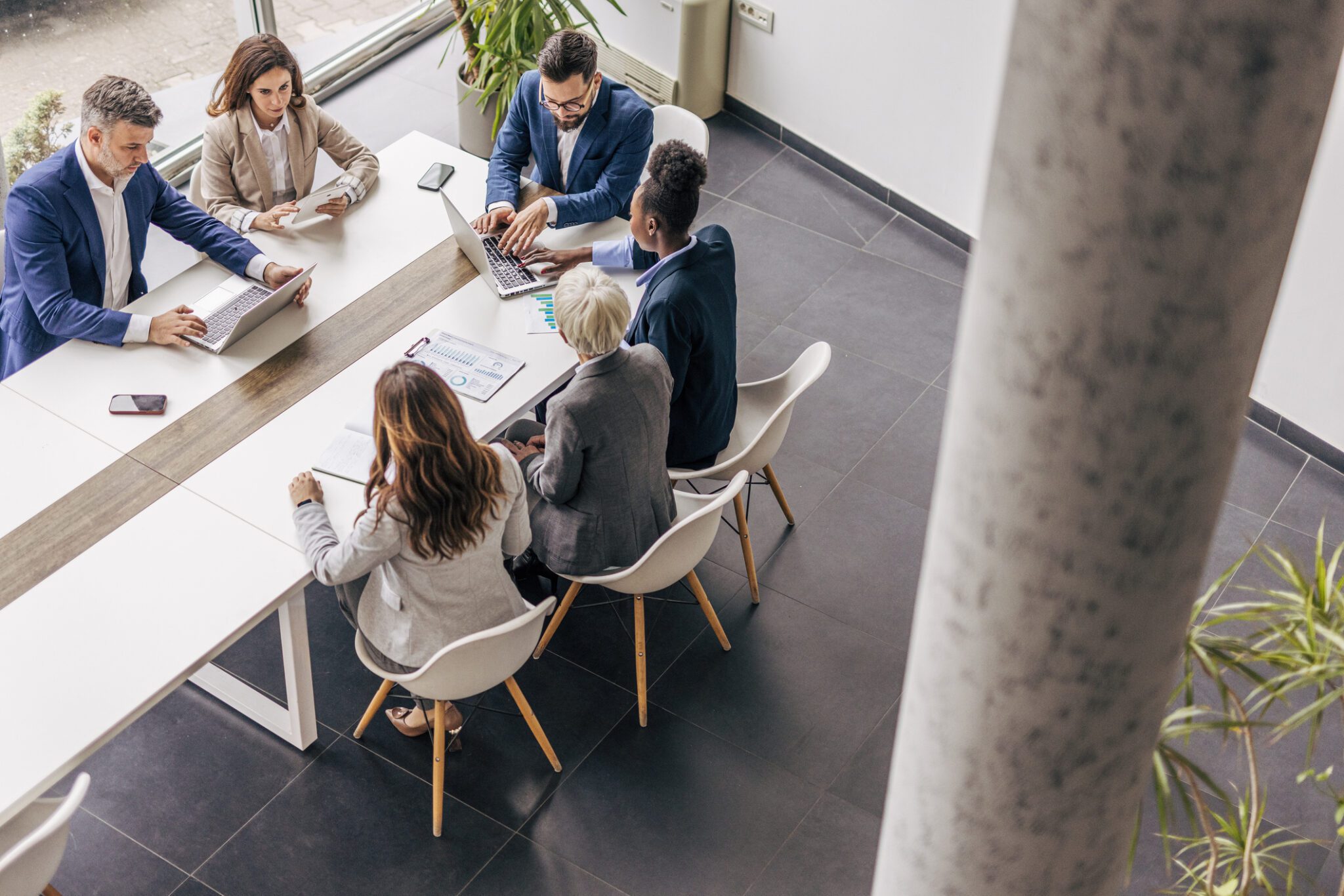 From above, the meeting room where their big ambitions are realized